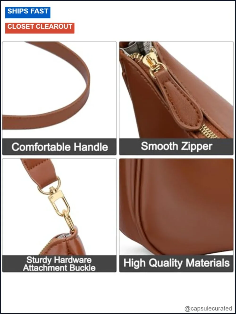 Women's Hobo Shoulder Bag Faux Leather Cute Purse Handbag Gold Chain